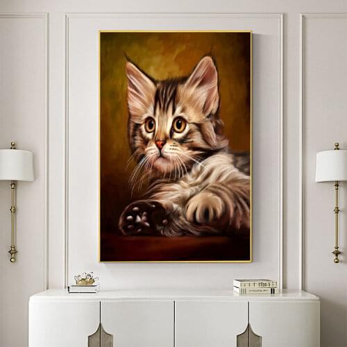 Animal Cat Printed Fabric 11CT Cross Stitch Embroidery Kit DMC Threads Knitting Painting Hobby Handicraft For Adults Design