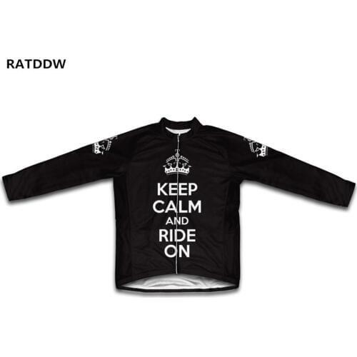 Keep Calm and Ride On Winter Thermal Fleece Cycling Clothing Winter Bike Bicycle Fleece Cycling Jersey 10 Color High quality