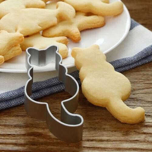 1 Pc Cake Cookies Biscuit DIY Baking Cat Shape Stainless Steel Mold Fondant