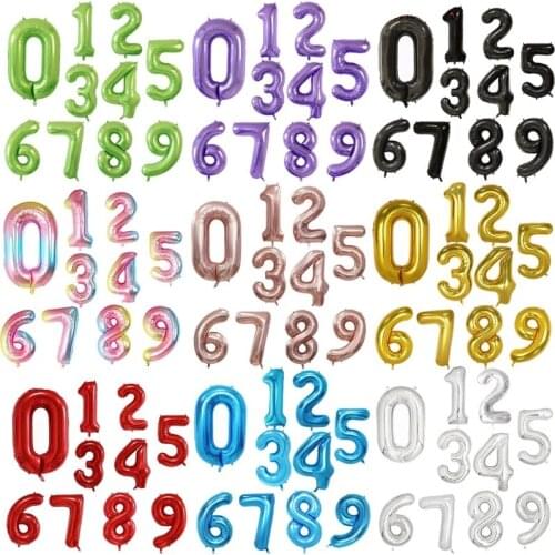 10/50pcs 40inch Gold Sliver Rose Gold Number Balloon Birthday Wedding Party Decorations Foil Balloons Kid Boy toy Baby Shower