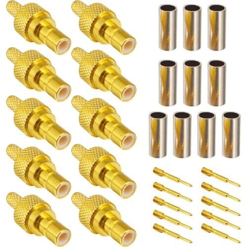 100 Pieces SMB Crimp male plug connector straight for LMR100 RG316 RG174
