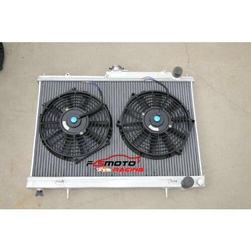 Aluminum Radiator + 2*Fans For Nissan 1994-1998 Skyline R33 R34 GTR GTS-T RB25DET 1994 1995 1996 1997 1998