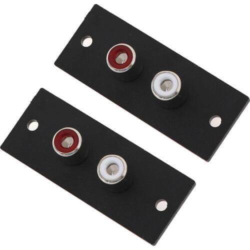 2pcs/lot 2 Way Copper Core RCA Terminal Wall Panel Plate Input Phono Chassis Socket Audio AV Adapter