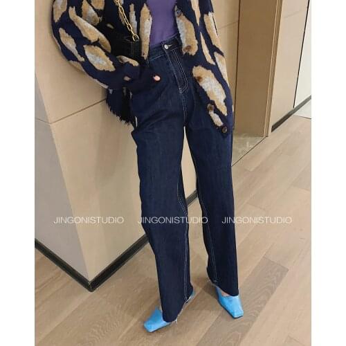 2021 Women High Waist Wide Leg Jeans Pants Y2k Streetwear Za Woman Oem Clothes Korean Fashion Vintage Shorts Denim Trouser Suit