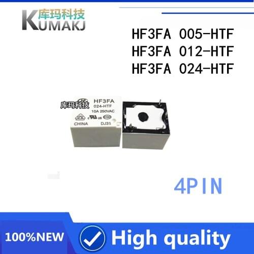 5PCS/LOT NEW relay HF3FA-005-HTF HF3FA-012-HTF HF3FA-024-HTF HF3FA 024 HTF 5VDC 12VDC 24VDC 4PIN