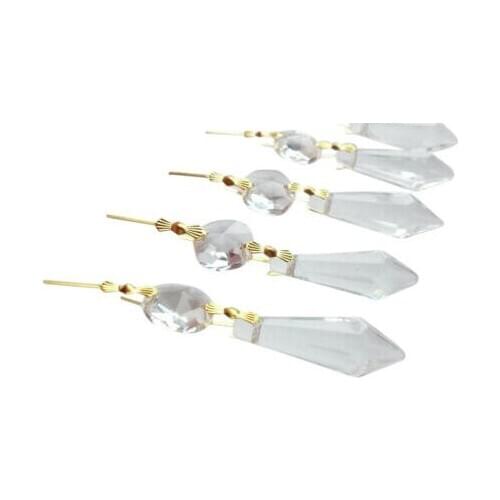 50 sets Clear 38mm Icicle Chandelier Crystals Suncatcher Pendant