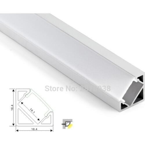 50 X2M Sets/Lot V shape led strip profile aluminum and right angle led aluminum extrusion housings for kitchen led corner lamp