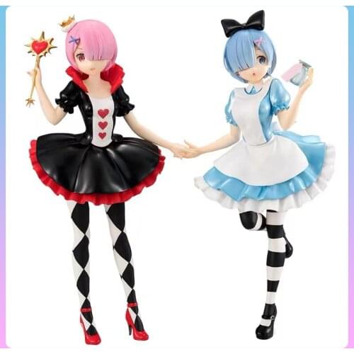 Anime Re Life in a different world from zero Anime Figures Rem Ram in Wonderland PVC Model Toys Kawaii Re Zero Action Figure