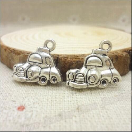 Free shipping! 60pcs Antique silver Charms Car Pendant Fit Bracelets Necklace DIY Metal Jewelry Making