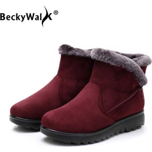 Ankle snow boots shoes women boots winter leisure warm botas mjuer comfortable plush female booties winter ladies shoes WSH3143