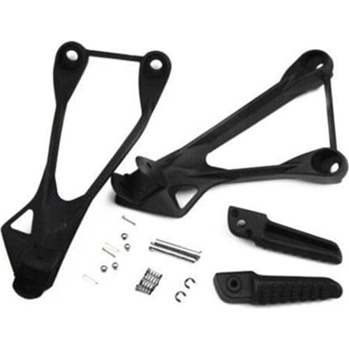 Black Motorcycle Rear Passenger Foot Peg Bracket Footrest For Kawasaki ZX6R 2005-2008