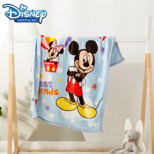 Disney cartoon Mickey mouse blue Elsa Soft Warm Coral Fleece Blanket for girls kids 110x130cm Mechanical Wash Flannel Blankets
