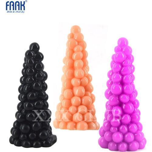 FAAK Original 16*6cm flexible grape shape Dildos, plant Penis Anal plug products 3 colors Dong for Women Adult Erotic Sex toys