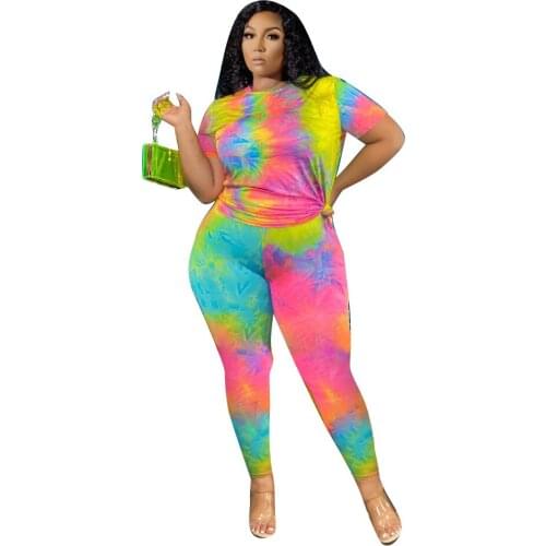 T-shirt Printing Casual Sports Plus Size Two-piece Suit Stylish Jogger Tracksuit Sport Yoga Women Set Wholesale Drop Shipping