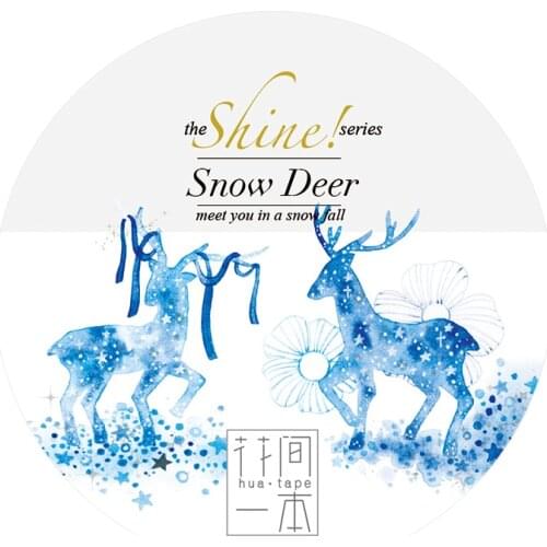 4.3cmx10m Paper Snow Deer Adhesive Masking Tape Sticker
