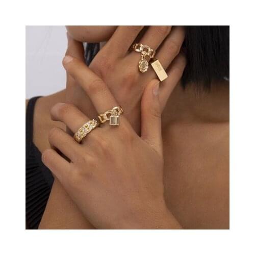 Rings Set for Women Anillos Jewelry Bague Femme Ring Sets Adjustable for Girls Punk Accessories Fashion Schmuck Jewellery