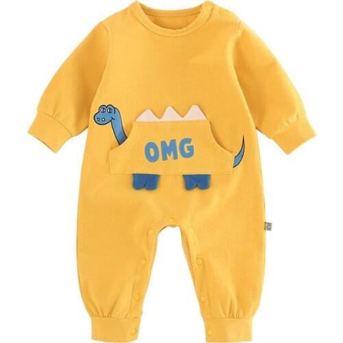 2019 New Baby Girl Boys Rompers Cute Cotton Jumpsuits Dinosuar Print Playsuits For Toddlers Infant O-neck Romper