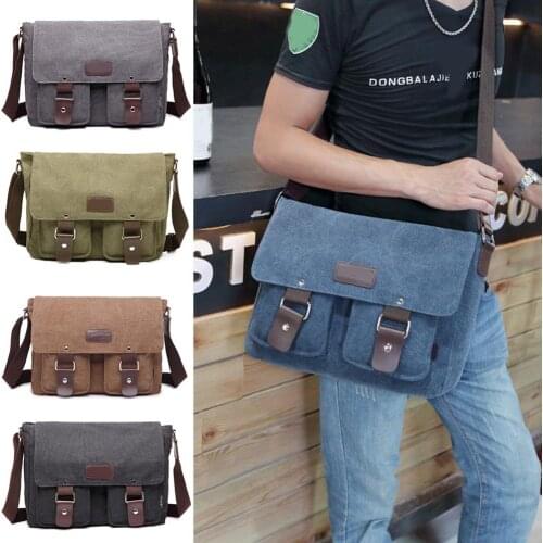 Fashion Male Bag Men Shoulder Crossbody Bag Vintage Canvas Casual For Mobile Phone Money Travel Bandolera Hombre Drop Shipping