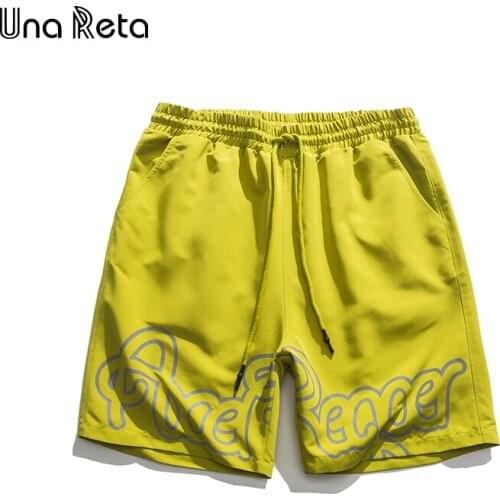 Una Reta Summer Green Shorts Men New Arrivals Streetwear Harajuku Sweatpants Hip Hop Letter Casual Shorts Mens clothing