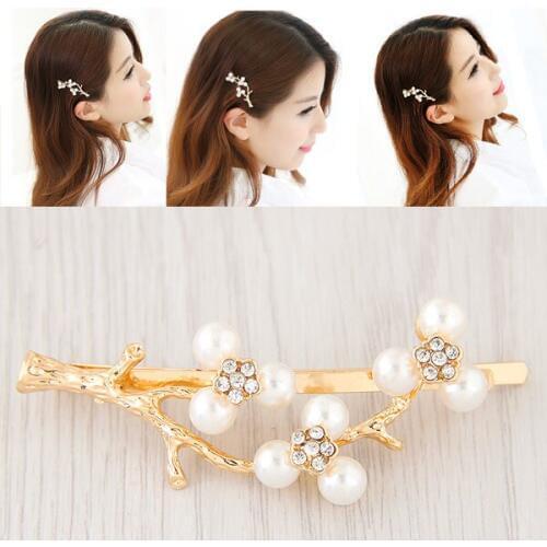 New Fashion Metal pearl Branches Hairpin Hair Clips Statement Hairpins Hairwear Accessories Women Jewelry