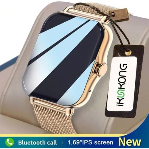 2021 New Women Smart watch Men 1.69" Color Screen Full touch Fitness Tracker Bluetooth Call Smart Clock Ladies Smart Watch Women