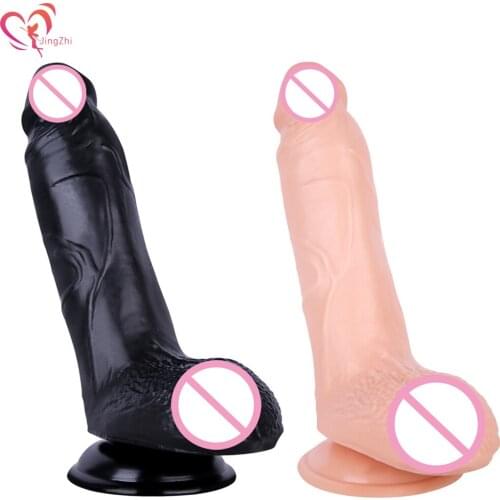 Jingzhi Huge Dildo Soft Realistic Penis Sex Toy for Women Lesbian Anal Vagina Strapon Female Masturbation Big Dick Adult Toys 18