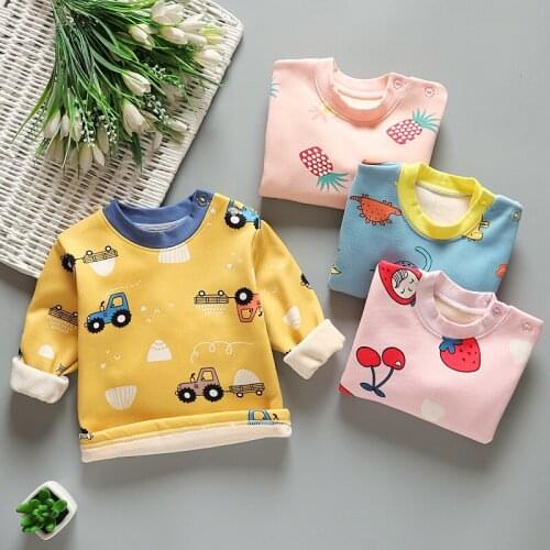 Autumn and Winter CHILDRENS Thermal Top BOYS Girls Baby Brushed and Thick Long Sleeve Children HEATTECH Base Shirt on Behalf