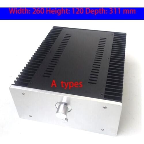 KYYSLB 260*120*311mm 2612 All Aluminum Class A Amplifier Chassis Box House DIY with Cooling Holes Blank Amplifier Case Shell