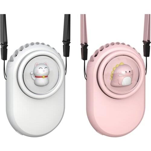 Portable Mini Handheld Air Cooling Fan Personal Hanging Neck Fan USB Sports Fan Necklace Air Cooler For Travel