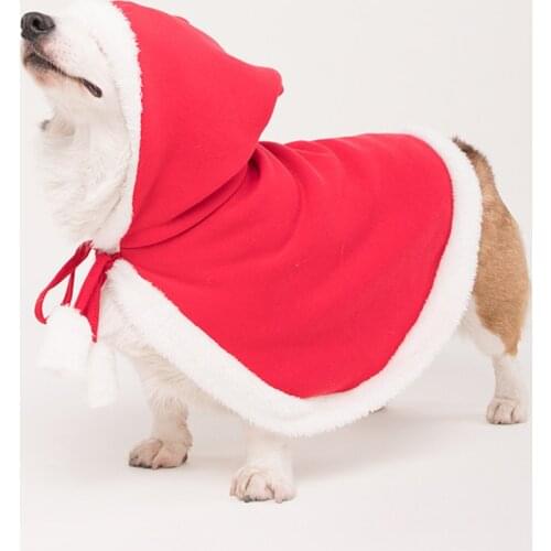 Christmas Cat Puppy Santa Hat Cloak Pet Cosplay Costume Xmas Kitten Red Caps Clothing Clothes Funny Dog Mantle Pet Vest Shirt