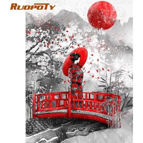 RUOPOTY 60x75cm Frame Painting By Number Women Coloring By Numbers Acrylic Paint On Canvas Home Decors Wall Art Picture