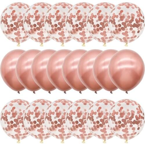 20Pcs Rose Gold Balloon Set Confetti Metallic Balloons Birthday Party Wedding Decoration Anniversary Globals Baby Shower Balloon