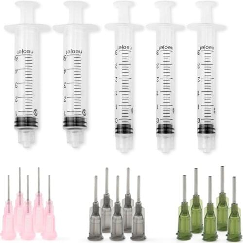 Value Pack 3ml 5ml Oil Or Glue Applicator Syringe with 3 Size Precision Tip For Flatback Rhinestones & Hobby Crafts Accessories