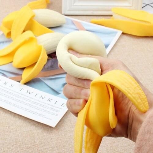 Cute Spoof Peeling Banana Squish Fidget Toys Antistress Prank Tricks Toy Decompression Funny Toys