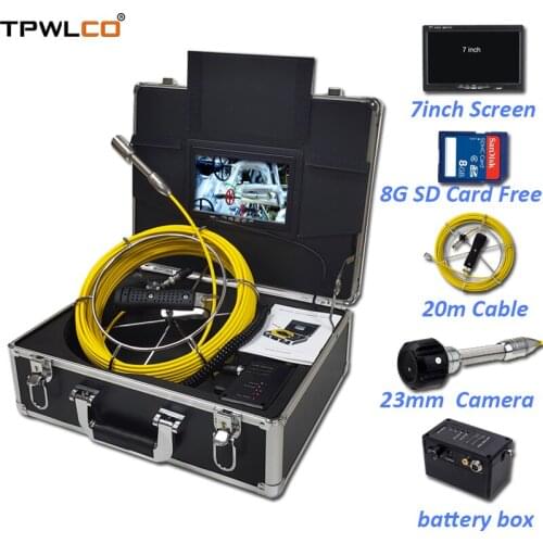 Underwater Well Inspection Camera System With 7inch Monitor 20m Cable Waterproof 23mm High Quality Endoscope Camera Head
