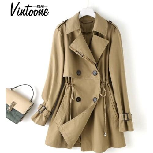 Short Windbreaker Womens Small Middle Long Autumn 2021 New Waist Slim Short Height Korean Jacket