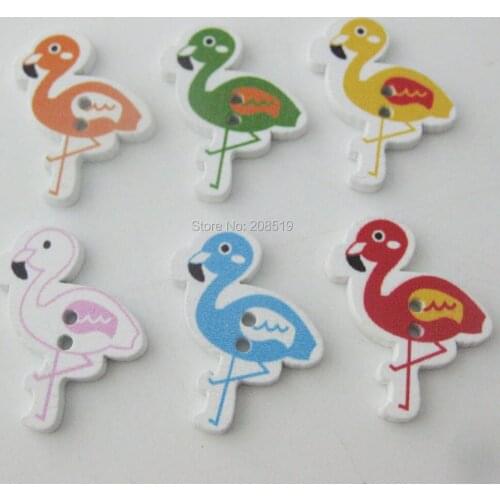 WBNVOG Printed wood buttons for sewing supplies mix 120pcs Bird buttons 1" children clothes button
