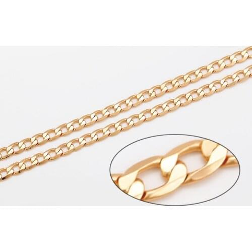 XP Jewelry --( 45 cm * 4 mm) 18k Gold Plated Figaro NK 1:1 Necklaces for Men Women Fashion Jewelry Nickel free