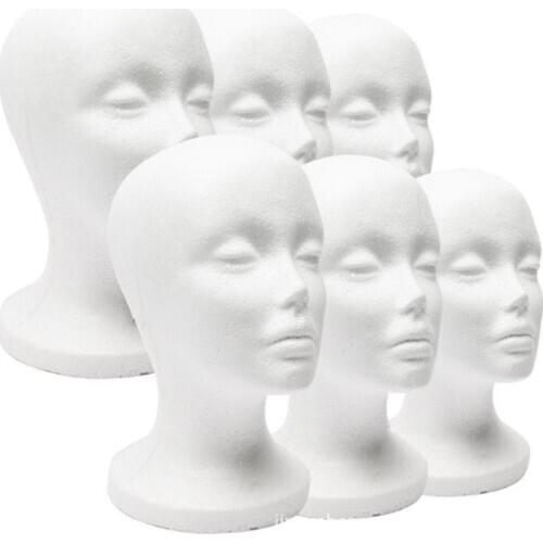 Female Foam Mannequin Head Model Hat Wig Display Stand Rack white