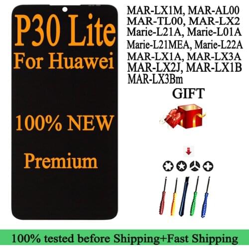 100% NEW MAR-LX1M/AL00/TL00/LX2/ Marie-L21A/L01A/L21MEA Lcd For Huawei P30 Lite Screen Display With Touch Digitizer Assembly
