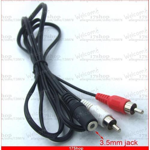 1PCS 3.5mm FEMALE jack to 2 RCA MALE STEREO Audio Speakers Cables 59" / 150CM