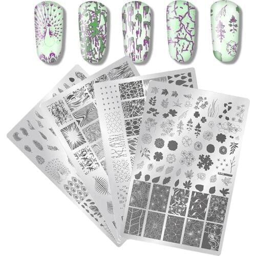 1pc Rectangle Stamping Template Cute Little Dolphin Beautiful Flowers Design Manicure Nail Art Stamp Image Plate