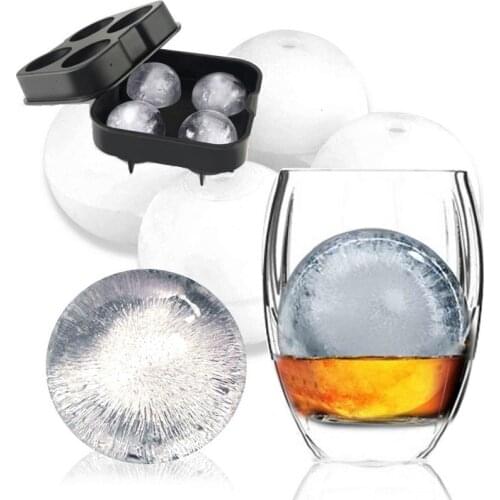 1pc Silicone Ice Cream Mold Whiskey Ice Cream Makers DIY Home Bar Party Tools Ice Ball Mould Round Black Kitchen Gadgets