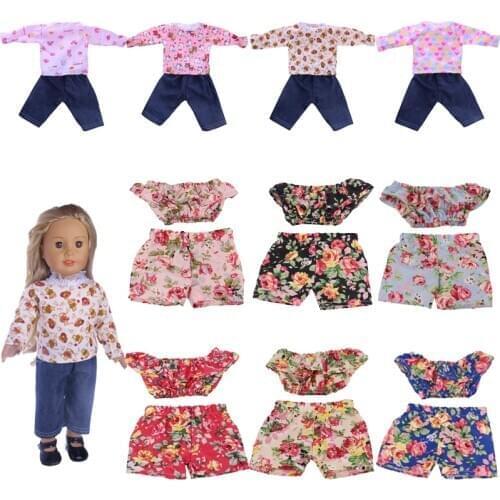 10 Set Doll Broken Flowers Suits Suitable For Summer For 18 Inch &New Born Baby Generation Birthday Girls Toy Gifts