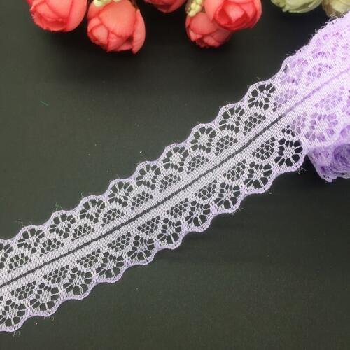10yards/lot 30mm Wide Purple Bilateral Handicrafts Embroidered Net Lace Trim Ribbon Wedding/Birthday/Christmas Decorations