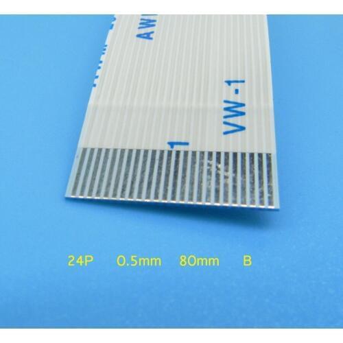 2PCS 0.5mm Pitch 24Pin Length 8cm 80mm Width 12.5mm Reverse Direction Flexible Flat Ribbon Cable FPC FFC Connect Cable