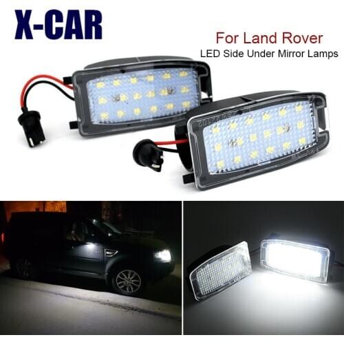 2 pieces of LED Side Mirror Puddle Light Under Rearview Ground Lights for Land Rover Discovery 2 3 4 LR2 LR3 LR4 Freelander 2