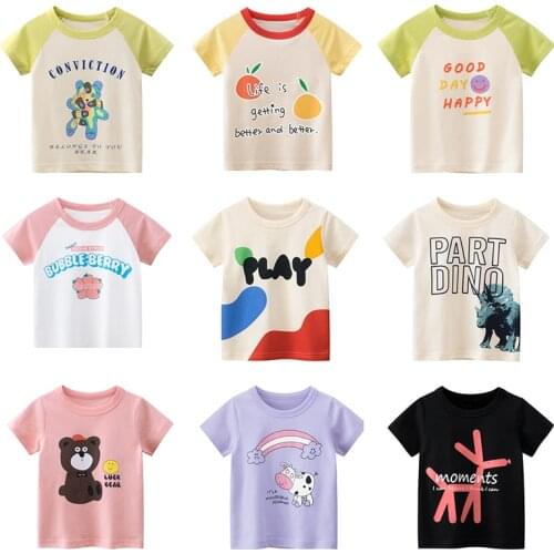 2021 Kids Boys T-shirt Girls Cartoon Tops Baby Cotton Tees Summer Clothes Toddler Fashion T Shirts Children Top Print Clothing