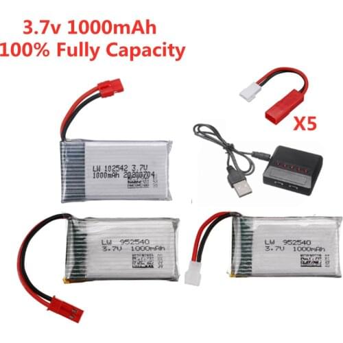 3.7V 1000mAh Lipo Battery for Syma X5 X5C X5SC X5SW TK M68 CX-30 V931 X400 X500 X800 HD1315 HJ818 HJ819 X25 RC Drone vs 800mAh