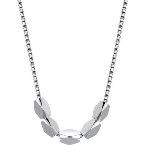 925 Sterling Silver 18 Inch Box Chain Beans Pendant Necklace For Woman Couple Fashion Wedding Jewelry Birthday Gifts